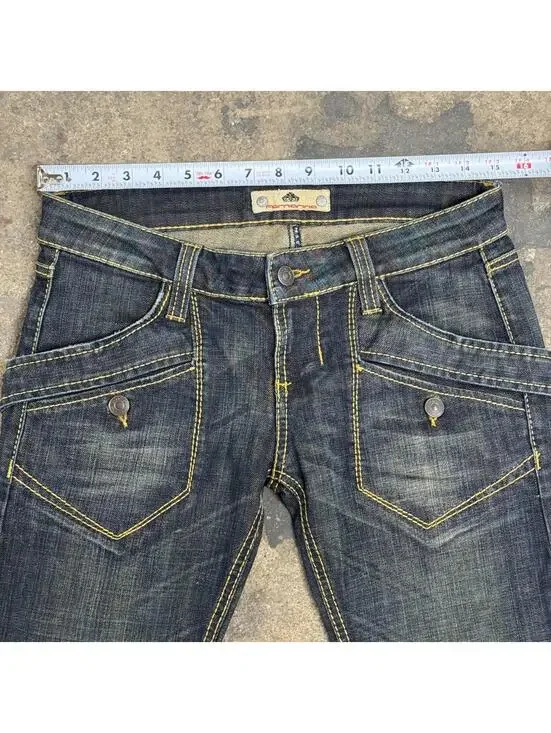 Vintage Fornarina Dark Wash Low Rise Y2K Cargo Pocket Skinny Jeans 26 - Picture 2 of 8